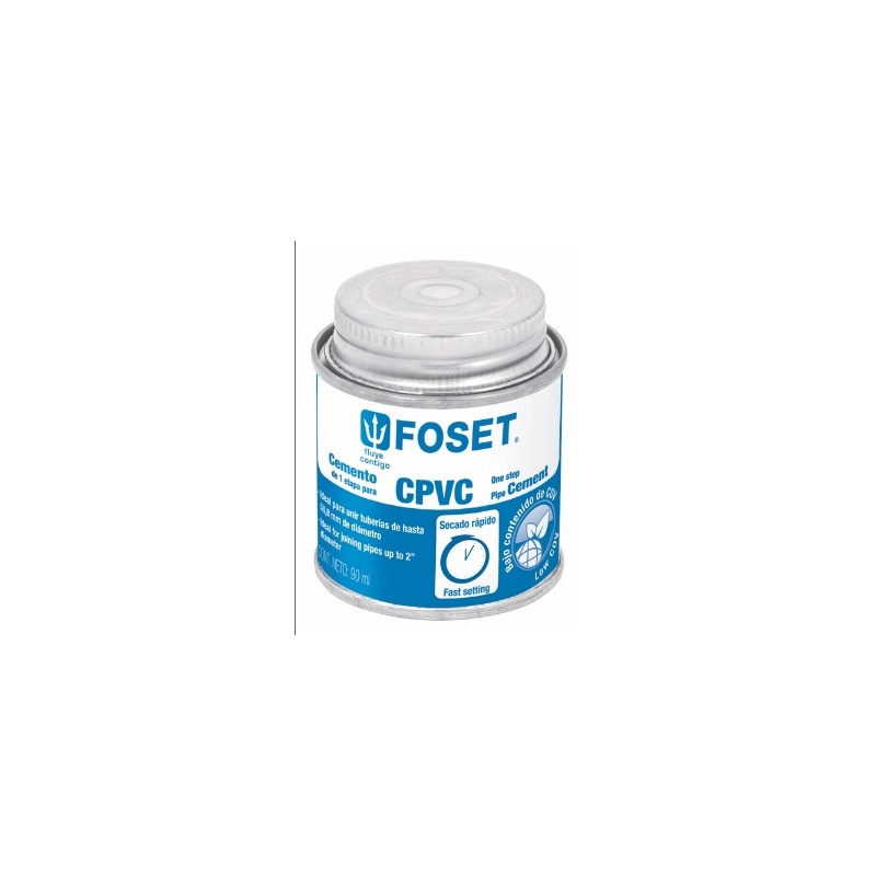 PEGAMENTO PARA CPVC EN LATA 90ML FOSET PCPVC-90