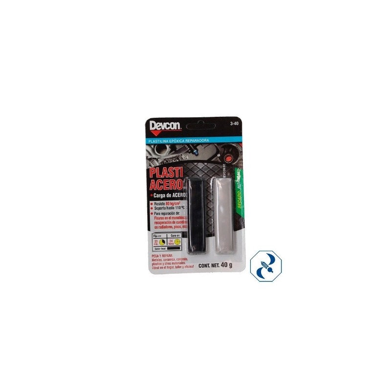 PLASTIACERO 40 GR DEVCON CAJA 3-40