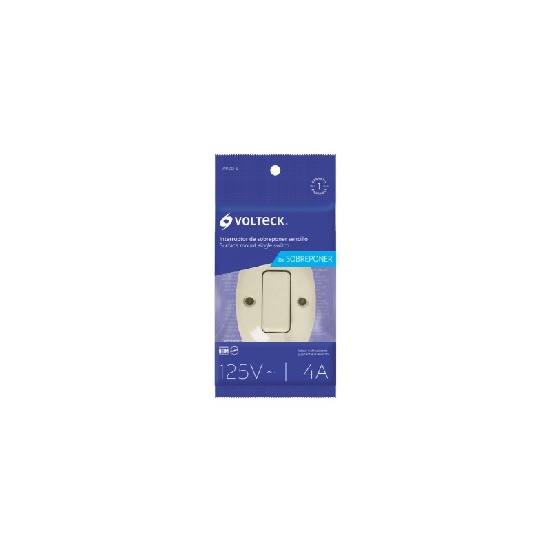 APAGADOR DE SOBREPONER SENCILLO VOLTECH APSO-S
