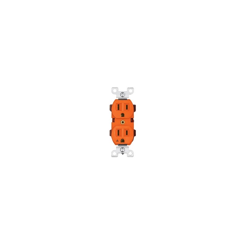 CONTACTO DOBLE TIERRA AISLADA NARANJA LINEA STANDARD VOLTECH CODO-TAS
