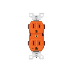 CONTACTO DOBLE TIERRA AISLADA NARANJA LINEA STANDARD VOLTECH CODO-TAS