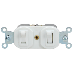 D 1 APAGADOR DOBLE BLANCO PARA PLACA SOLARIS 004-BC