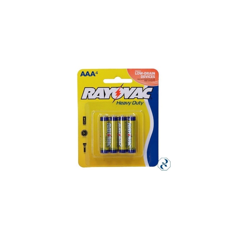D 1 BLISTER DE 4 PILAS AAA HEAVY DUTY RAYOVAC 3AAA-4