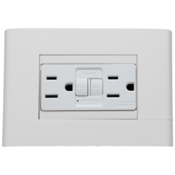 D 1 CONATCTO DUPLEX POLARIZADO Y ATERRIZADO C/AUTOPROTECCION Y PROT. INFANTIL BLANCO E6028GFG6PTL