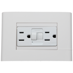 D 1 CONATCTO DUPLEX POLARIZADO Y ATERRIZADO C/AUTOPROTECCION Y PROT. INFANTIL BLANCO E6028GFG6PTL