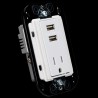 D 1 CONTACTO DUPLEX 2P+TIERRA Y PROTECC. INFANTIL C/2 CARGADORES USB 3.1 A BLANCO BTICINO MX QZ4028U