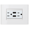 D 1 CONTACTO DUPLEX POLARIZADO Y ATERRIZADO CON PROTECCION INFANTIL Y DOS SALIDAS USB INCLUYE PLACA