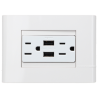 D 1 CONTACTO DUPLEX POLARIZADO Y ATERRIZADO CON PROTECCION INFANTIL Y DOS SALIDAS USB INCLUYE PLACA
