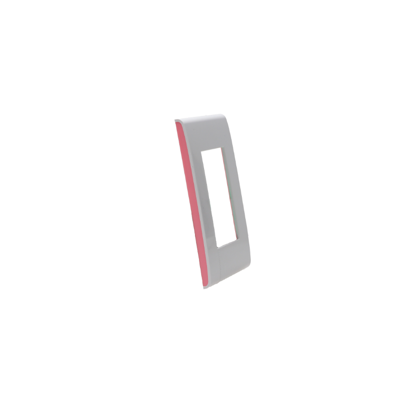 D 1 PLACA DE 3 U CON CHSASIS DE RESINA BLANCO CON LATERALES COLOR FLAMINGO MODUS PRO E5N3FLPTL