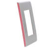 D 1 PLACA DE 3 U CON CHSASIS DE RESINA BLANCO CON LATERALES COLOR FLAMINGO MODUS PRO E5N3FLPTL