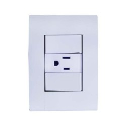 D 1 PLACA LUNA CON UN CONTACTO 2P+T C/PROTECCION INFANTIL E2023PTLAL