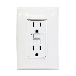 D 10 PLACA CON UN CONTACTO DUPLEX 2P+T ICFT CON AUTOPRUEBA Y PROTECCION INFANTIL FZA68GF