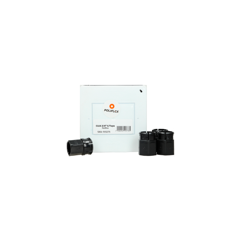 D 60 CAJA 3/4 NEGRA CON TAPA POLIFLEX KP-CATA34-60