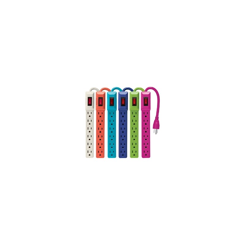 MULTICONTACTO 6 ENTRADAS CON INTERRUPTOR, COLORES A GRANEL VOLTECH MUL-6EG