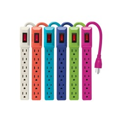 MULTICONTACTO 6 ENTRADAS CON INTERRUPTOR, COLORES A GRANEL VOLTECH MUL-6EG