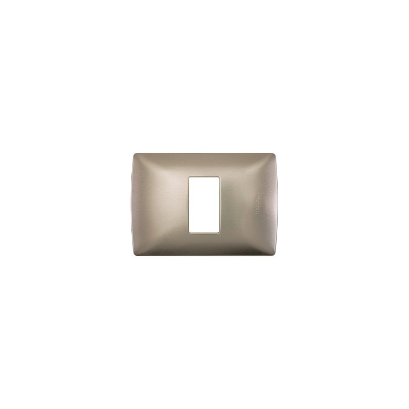 PLACA 1 MOD PERLA ALUMINIO C/CHASIS BTICINO MX QZ4803M1ATC