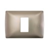 PLACA 1 MOD PERLA ALUMINIO C/CHASIS BTICINO MX QZ4803M1ATC