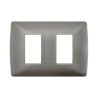 PLACA 2 MOD ACERO ALUMINIO C/CHASIS BTICINO MX