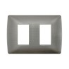 PLACA 2 MOD ACERO ALUMINIO C/CHASIS BTICINO MX