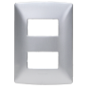 PLACA 2 MOD PERLA ALUMINIO C/CHASIS BTICINO MX QZ4803M2ATC