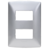 PLACA 2 MOD PERLA ALUMINIO C/CHASIS BTICINO MX QZ4803M2ATC
