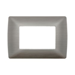 PLACA 3 MOD ACERO ALUMINIO C/CHASIS QZ4803M3AAC BTICINO MX