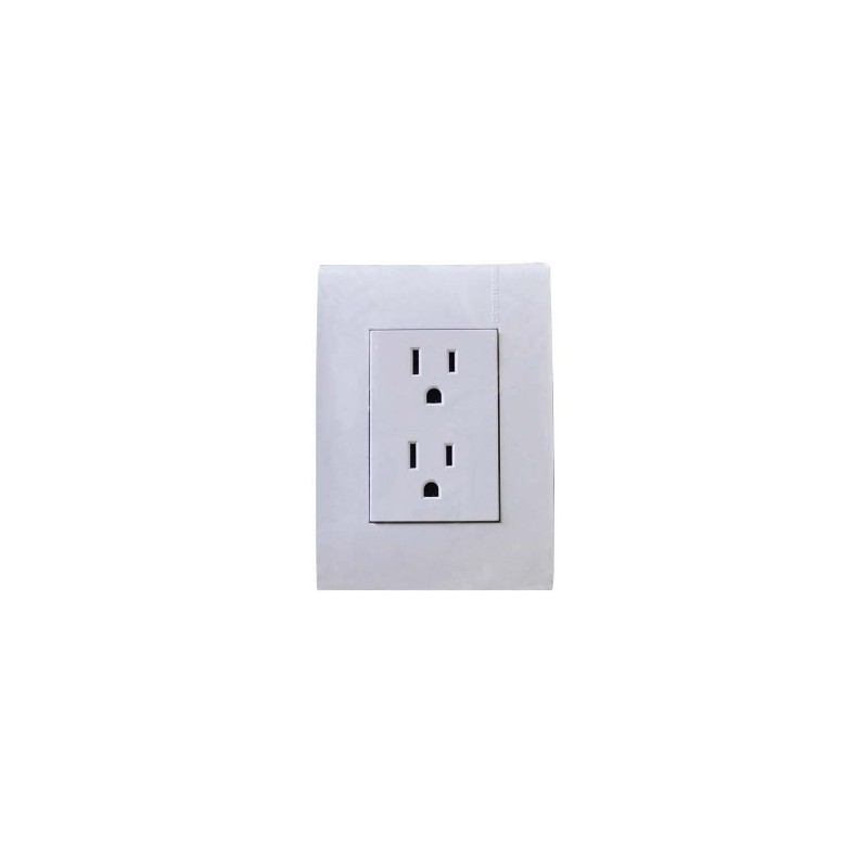 PLACA BLANCA CON CONTACTO DUPLEX 2P+T C/PROTEC MODUS PRO E6028PTLAB