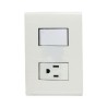PLACA BLANCA CON UN CONTACTO SENCILLO Y UN CONTACTO 2P+T C/PROTECCION INFANTIL E2001/23PTLAB