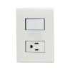 PLACA BLANCA CON UN CONTACTO SENCILLO Y UN CONTACTO 2P+T C/PROTECCION INFANTIL E2001/23PTLAB