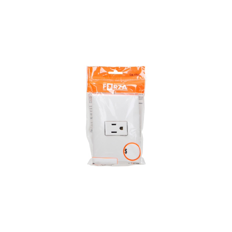 PLACA CON UN CONTACTO 2P+T C/PROTECCION INFANTIL BLANCO BTICINO FORZA FZA29S1