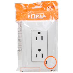 PLACA CON UN CONTACTO DUPLEX 2P+T C/PROTECCION INFANTIL BLANCO BTICINO FORZA FZA68S