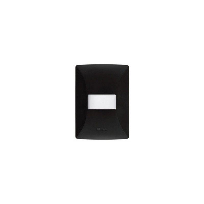 PLACA RESINA 1 MOD NEGRO OBSIDIANA C/CHASIS BTICINO MX QZ4803M1NR