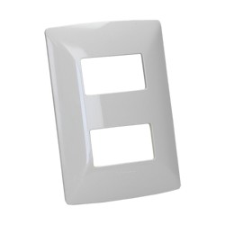 PLACA RESINA 2 MOD BLANCO MERIDA C/CHASIS BTICINO MX QZ4803M2BN