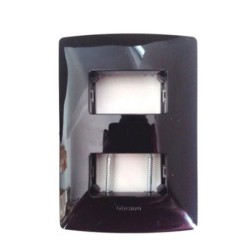 PLACA RESINA 2 MOD NEGRO OBSIDIANA C/CHASIS BTICINO MX QZ4803M2NR