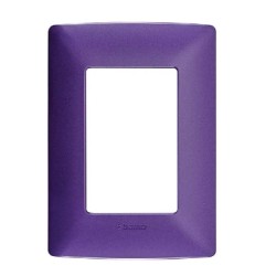 PLACA RESINA 3 MOD C/CHASIS COLOR LAVANDA(MORADO) BTICINO MX QZ4803M3BL