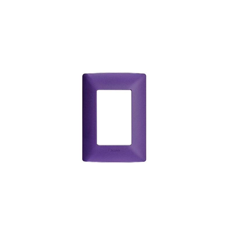 PLACA RESINA 3 MOD C/CHASIS COLOR LAVANDA(MORADO) BTICINO MX QZ4803M3BL