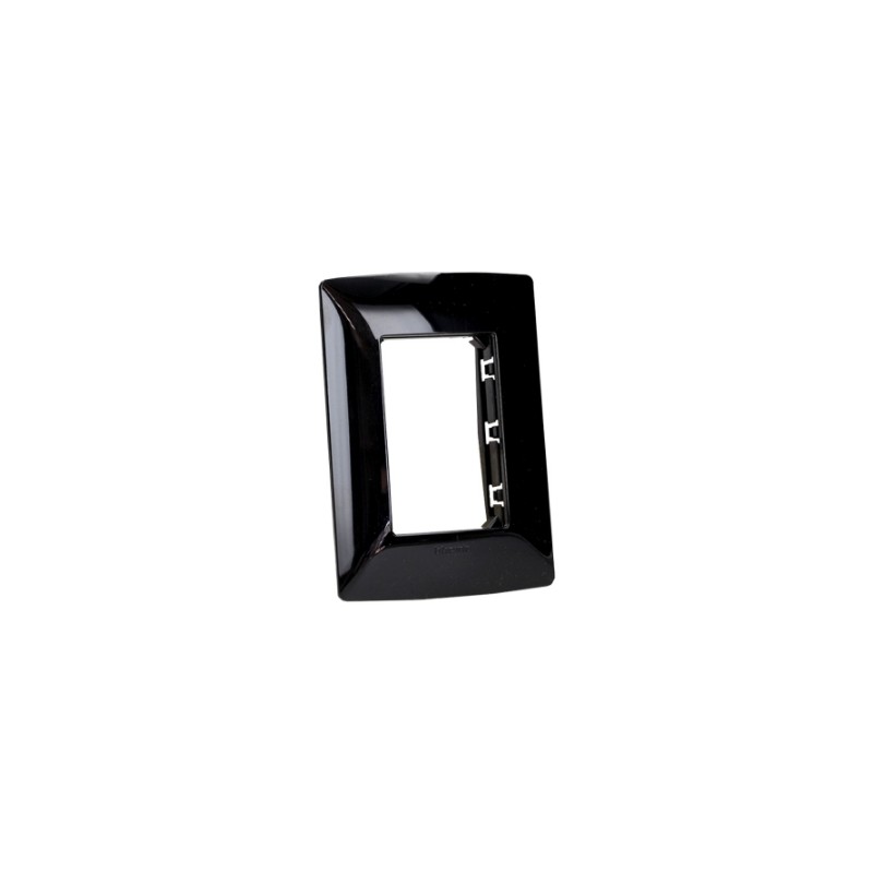 PLACA RESINA 3 MOD NEGRO OBSIDIANA C/CHASIS BTICINO MX QZ4803M3NR