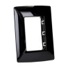 PLACA RESINA 3 MOD NEGRO OBSIDIANA C/CHASIS BTICINO MX QZ4803M3NR
