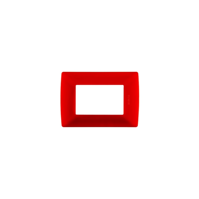 PLACA RESINA 3 MOD ROJO C/CHASIS BTICINO MX QZ4803M3RO