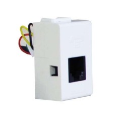 TOMA DE TELEFONO COLOR MARFIL 4 HILOS, 1 MODILO FORZA FZA58M